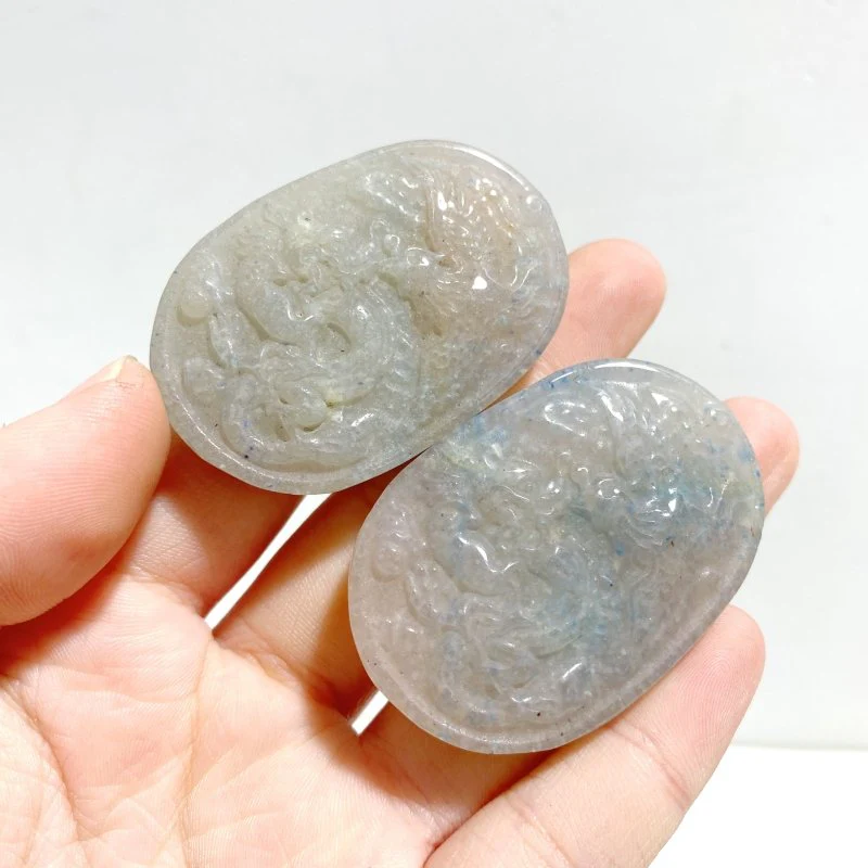 11 Pieces Trolleite Stone Dragon & Phoenix Crystal Carving - Image 5