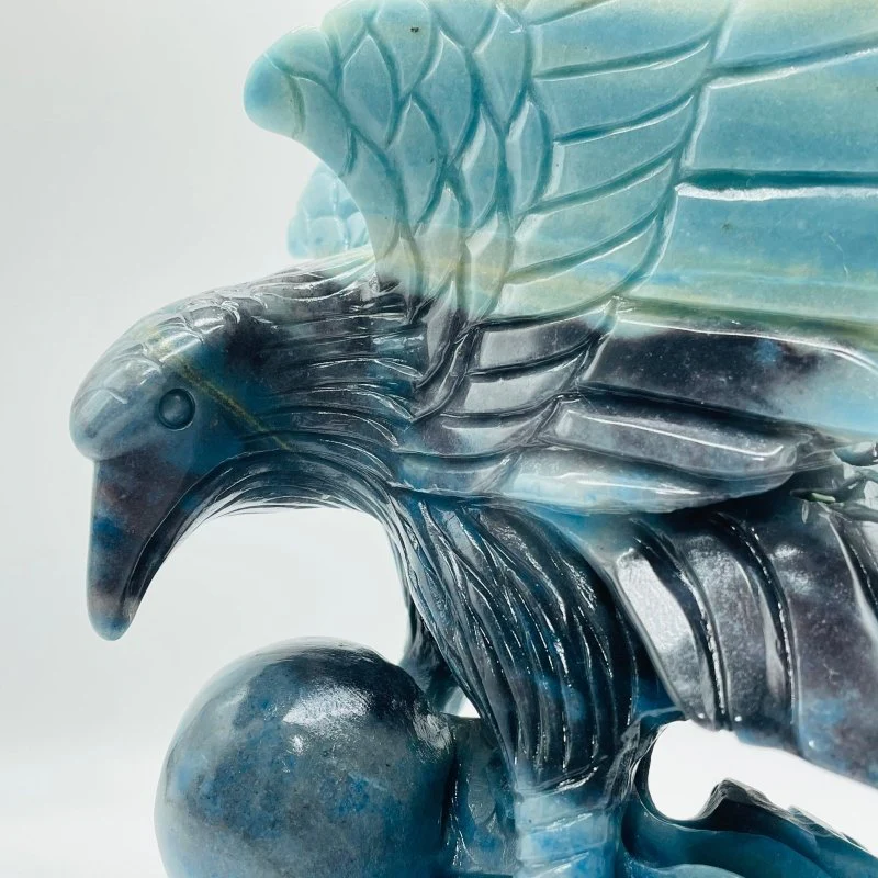 Unique Trolleite Stone Eagle And Egg Large Carving - Image 4