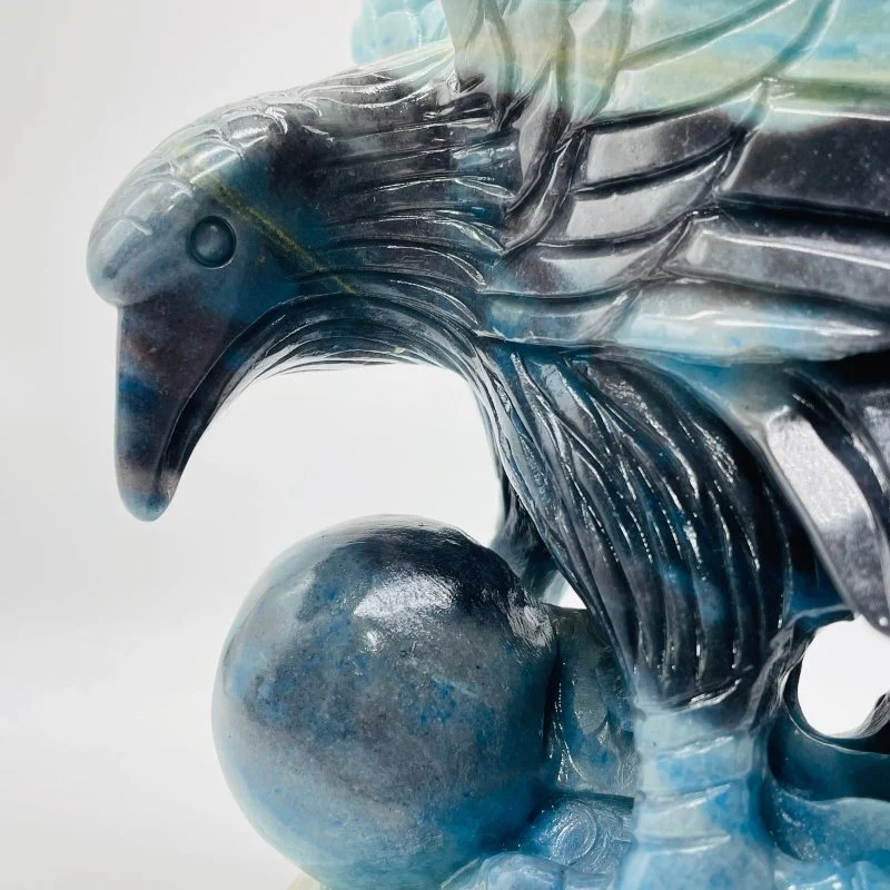 Unique Trolleite Stone Eagle And Egg Large Carving - Image 6