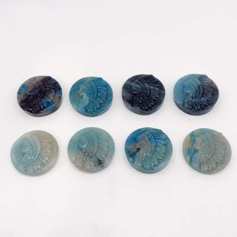 8 Pieces Trolleite Stone Indian Girl Carving - Image 2