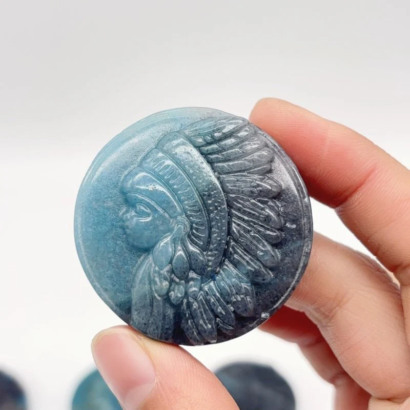 8 Pieces Trolleite Stone Indian Girl Carving - Image 5