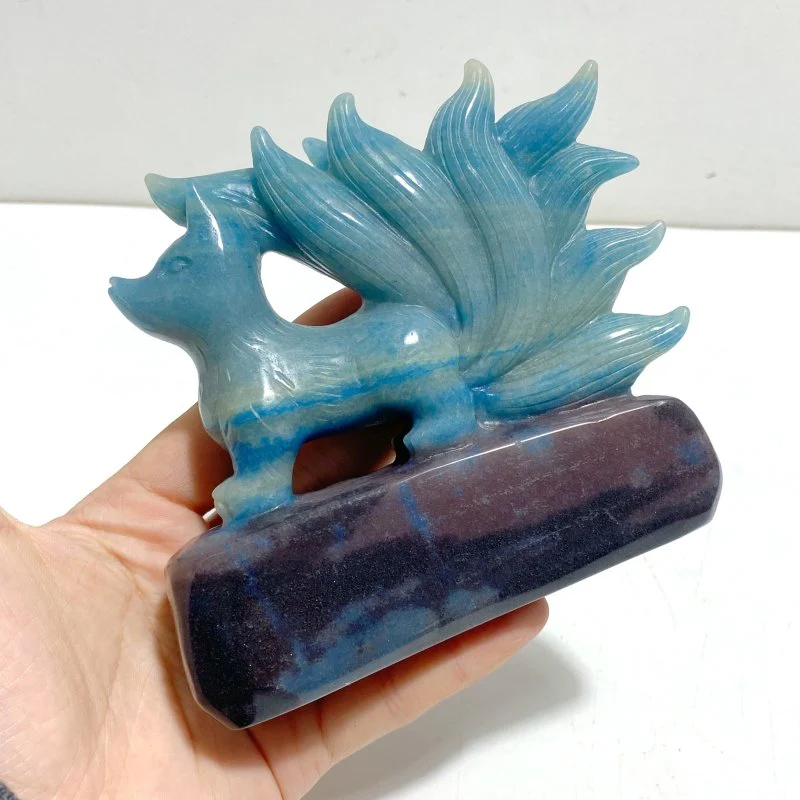 Trolleite Stone Nine-tailed Fox Carving - Image 4