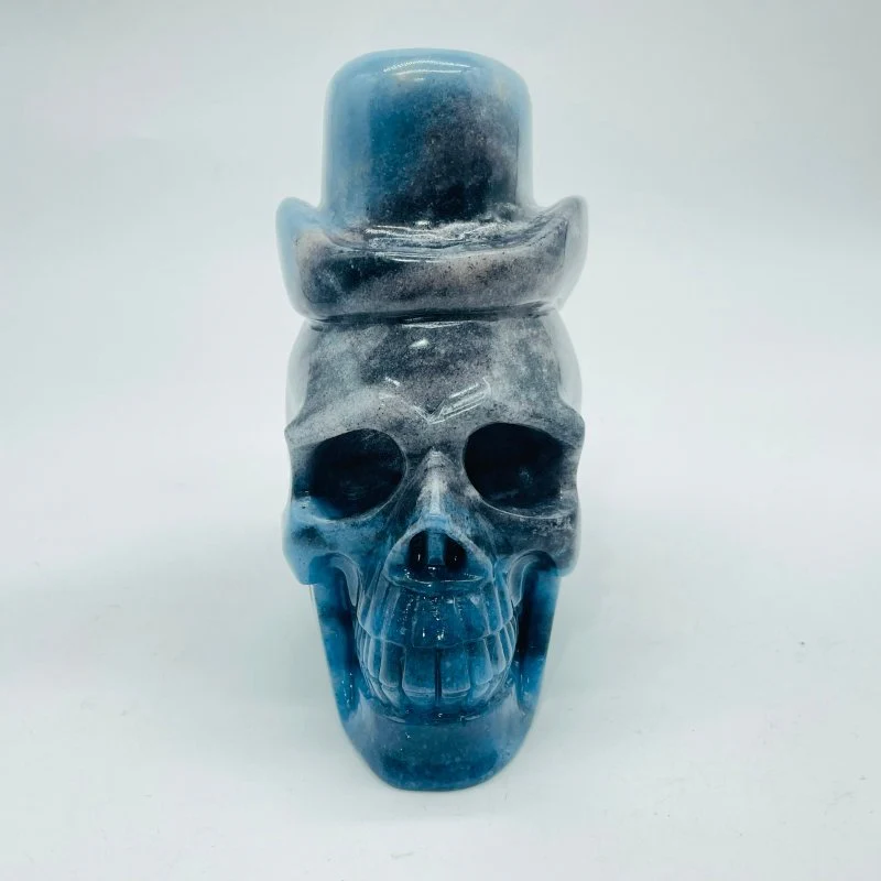 Trolleite Stone Top Hat Skull Carving - Image 3