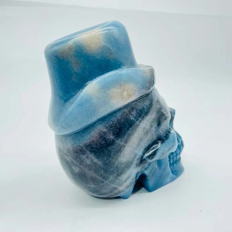 Trolleite Stone Top Hat Skull Carving - Image 4