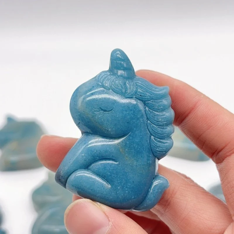 9 Pieces Trolleite Stone Unicorn Carving
