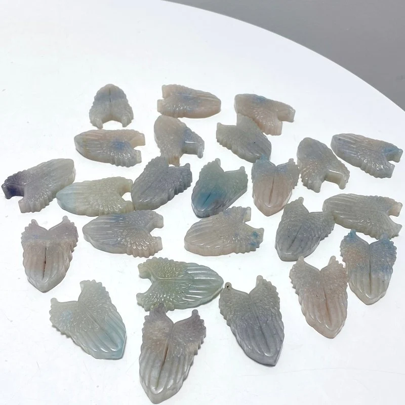 24 Pieces Trolleite Stone Wing Shield Carving Closeout