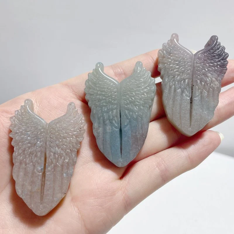 24 Pieces Trolleite Stone Wing Shield Carving Closeout - Image 2