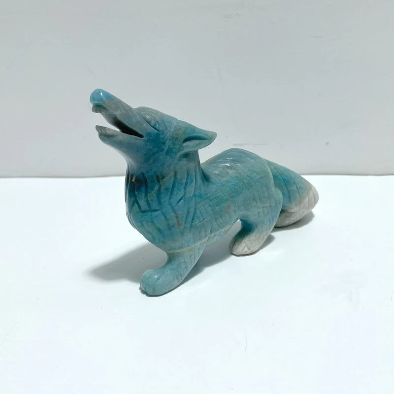 Unique Trolleite Stone Wolf Carving