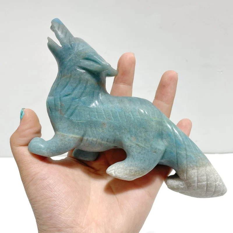 Unique Trolleite Stone Wolf Carving - Image 5