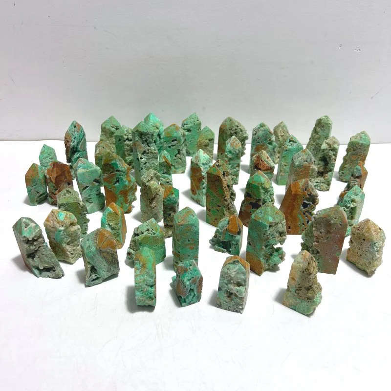48 Pieces Indonesia Turquoise Druzy Geode Tower Points
