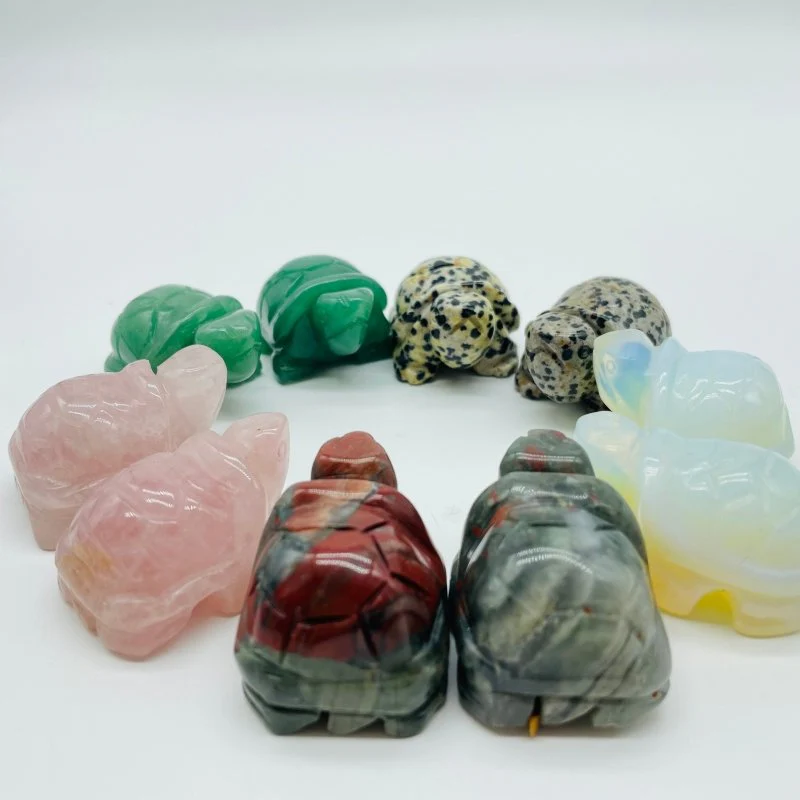 5 Types Turtle Carving Animals Wholesale Rose Quartz Green Aventurine - Image 3