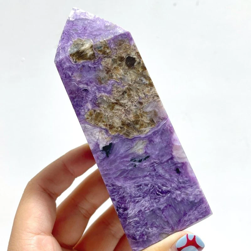 3 Pieces Charoite Four-sided Tower Point - Image 2