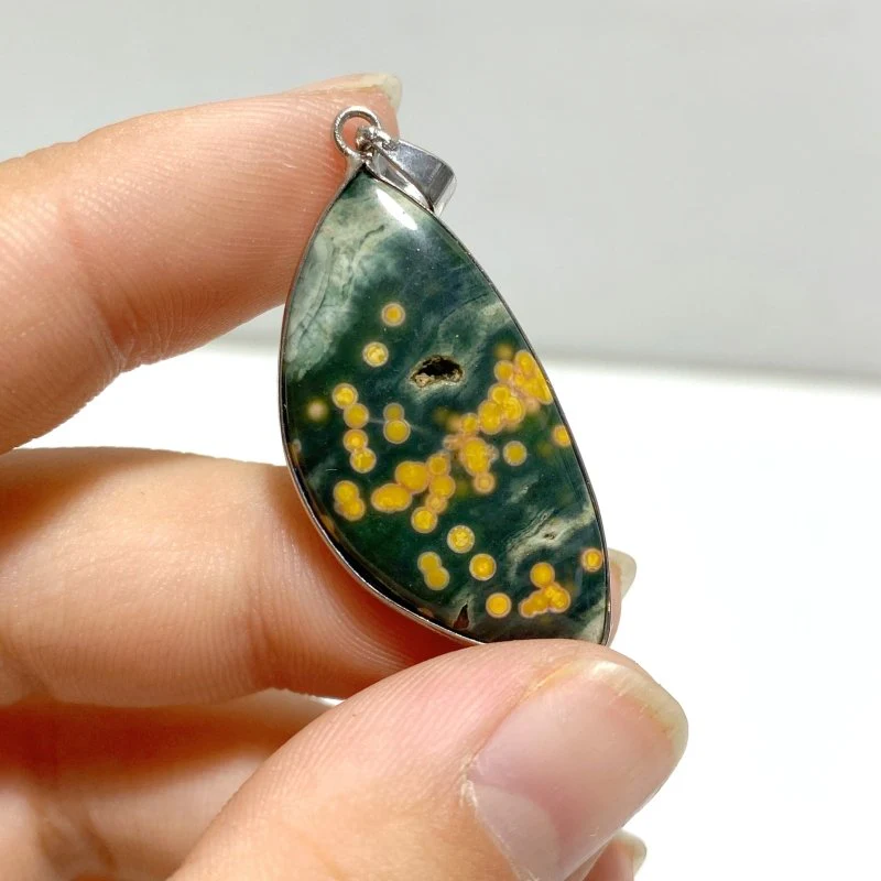 40 Pieces Vein Ocean Japser Pendant - Image 2