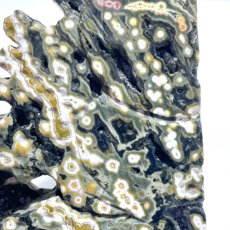 Unique 8th Vein Ocean Jasper Cluster of Fish Carving - Image 8