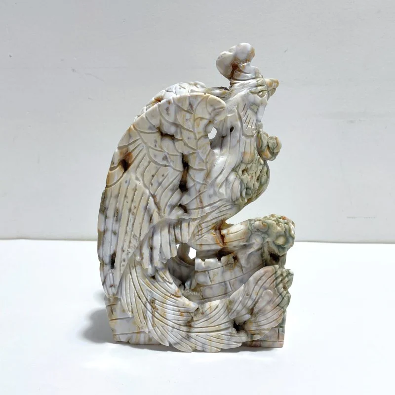 Unique 8th Vein Ocean Jasper Cock Carving - Image 3