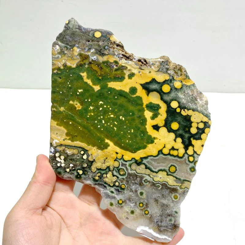 Unique 8th Vein Ocean Jasper Slab With Stand #1 - Image 3
