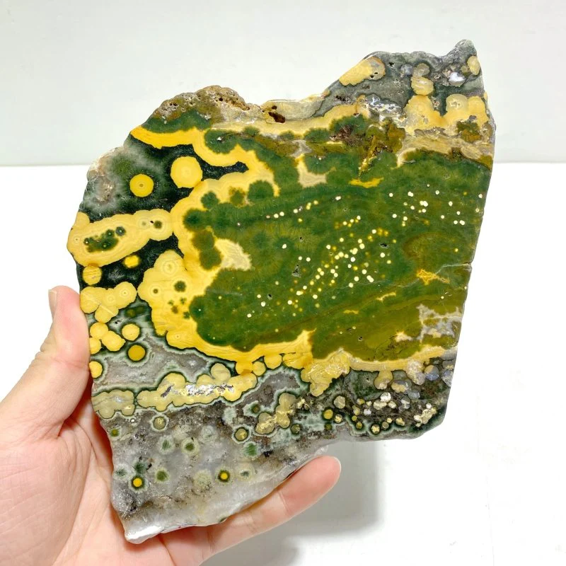 Unique 8th Vein Ocean Jasper Slab With Stand #1 - Image 4