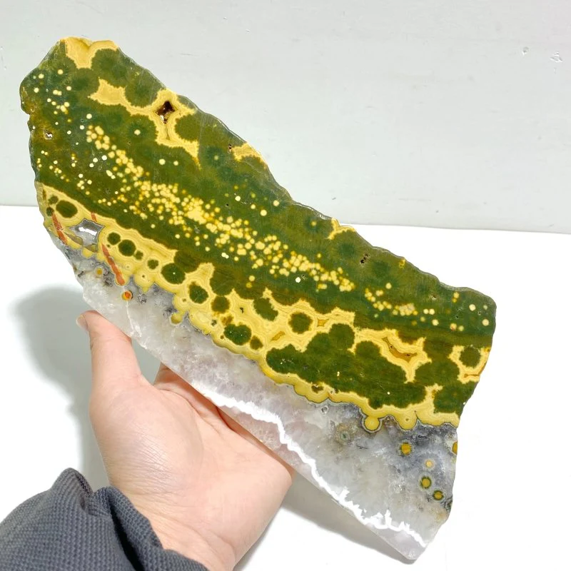 Unique 8th Vein Ocean Jasper Slab With Stand #11 - Image 3