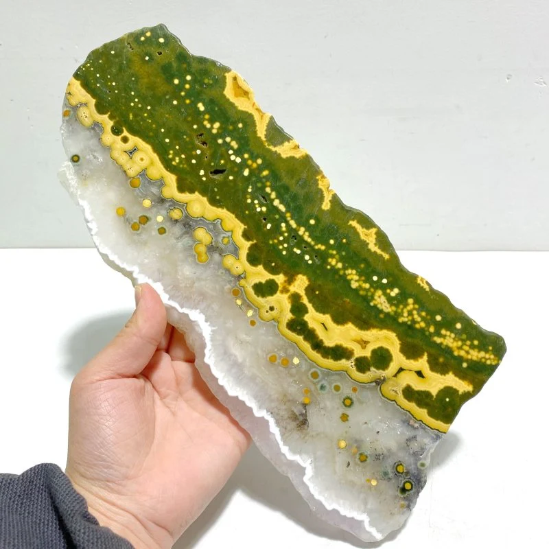 Unique 8th Vein Ocean Jasper Slab With Stand #12 - Image 3