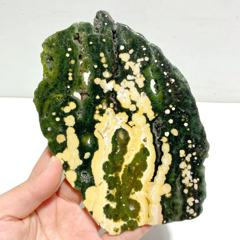 Unique 8th Vein Ocean Jasper Slab With Stand #2 - Image 4