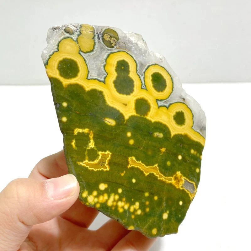 Unique 8th Vein Ocean Jasper Slab With Stand #3 - Image 3