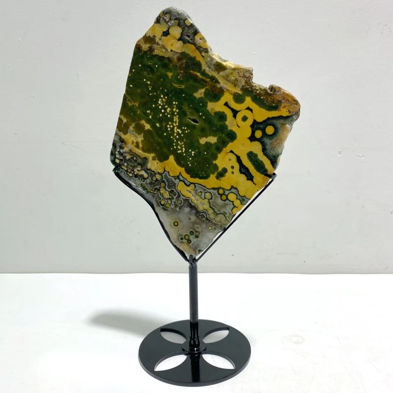 Unique 8th Vein Ocean Jasper Slab With Stand #4 - Image 2