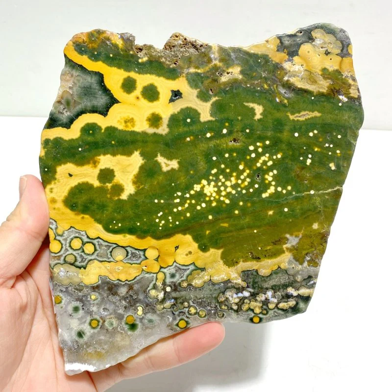 Unique 8th Vein Ocean Jasper Slab With Stand #4 - Image 3
