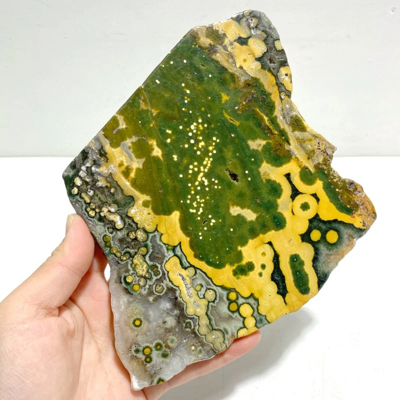 Unique 8th Vein Ocean Jasper Slab With Stand #4 - Image 4