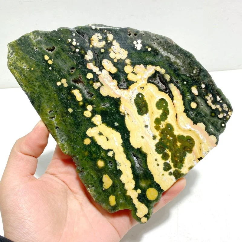 Unique 8th Vein Ocean Jasper Slab With Stand #5 - Image 3
