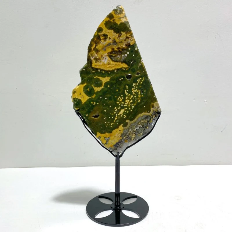 Unique 8th Vein Ocean Jasper Slab With Stand #8
