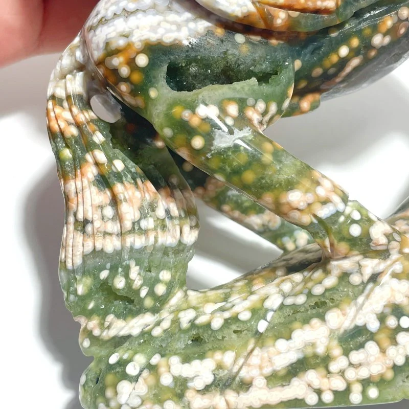 Unique 8th Vein Ocean Jasper Unicorn/Pegasus Carving - Image 8