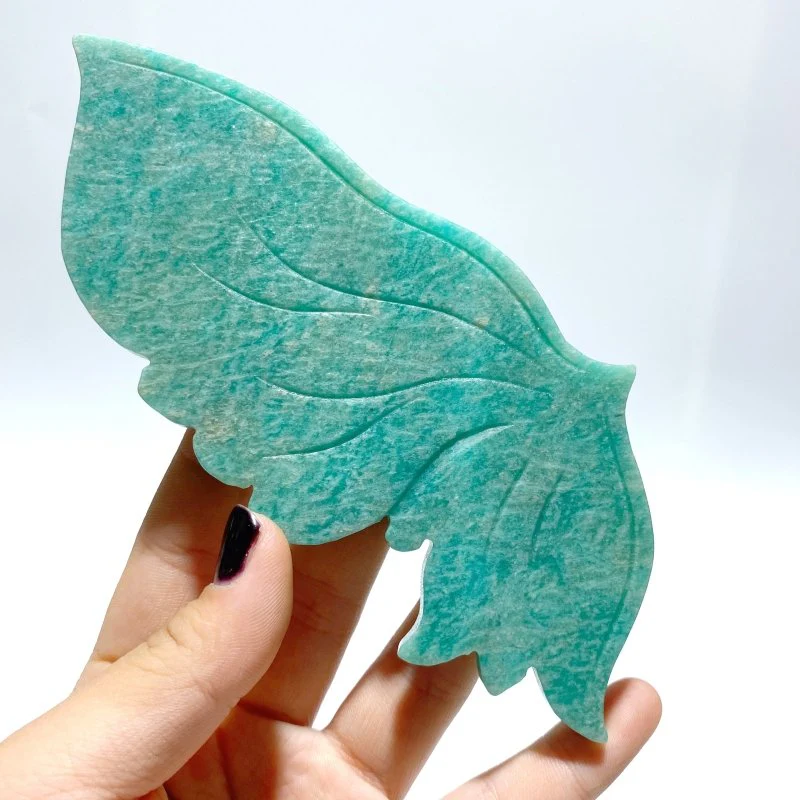 Unique Amazonite Butterfly Carving Wing With Stand - Image 3