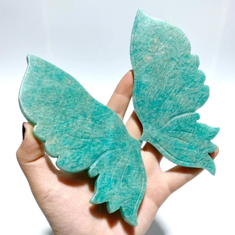 Unique Amazonite Butterfly Carving Wing With Stand - Image 5