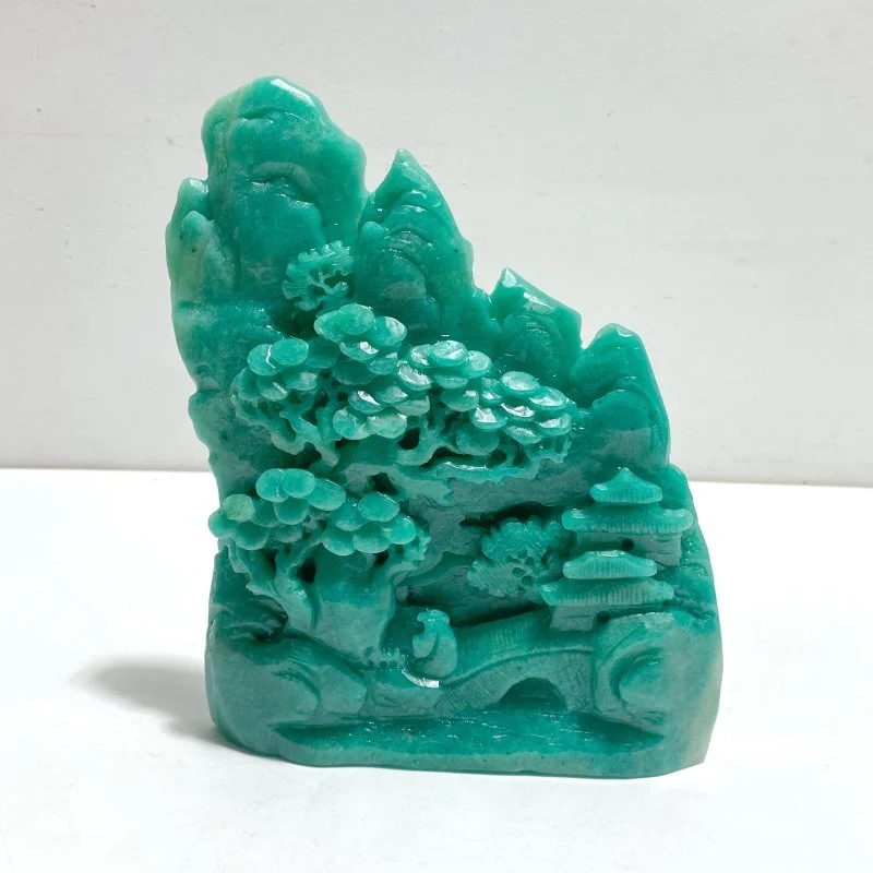 Unique Amazonite Landscape Pavilion Carving #4