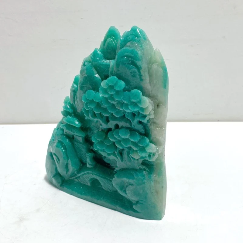 Unique Amazonite Landscape Pavilion Carving #5 - Image 3