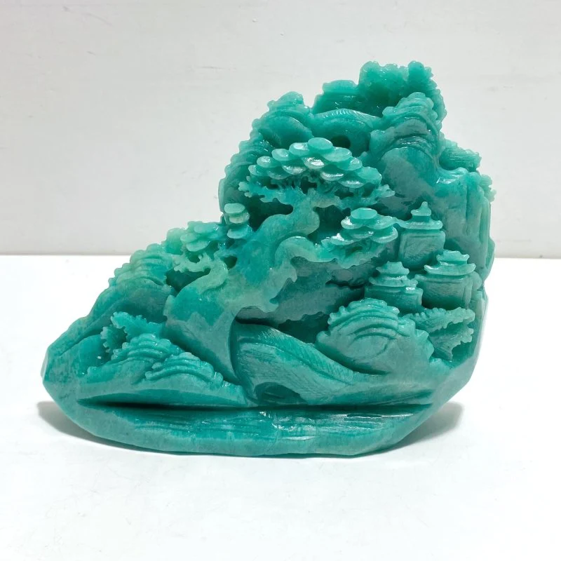 Unique Amazonite Landscape Pavilion Carving #6