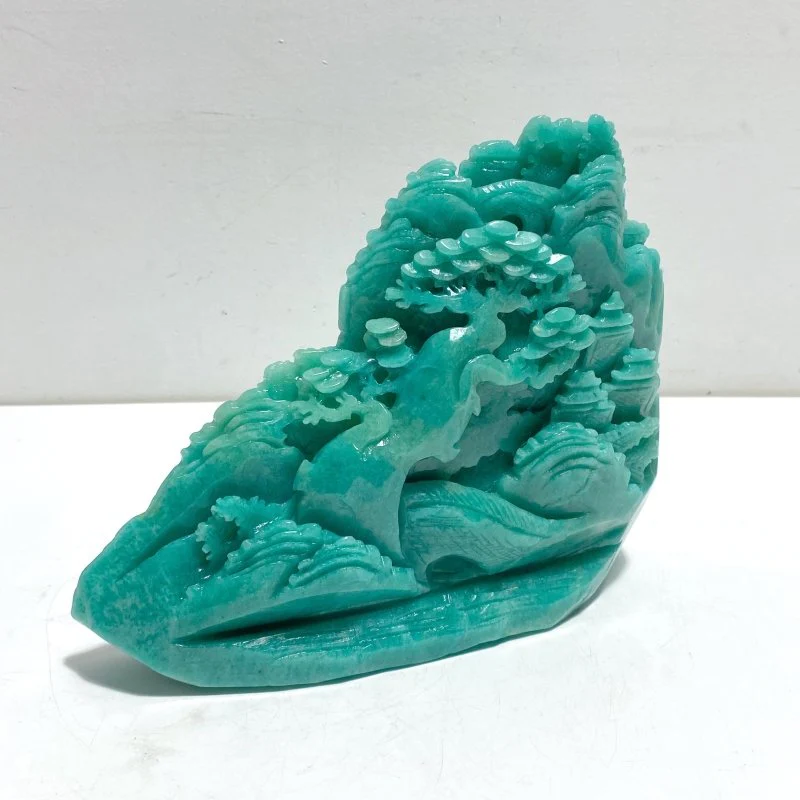 Unique Amazonite Landscape Pavilion Carving #6 - Image 2