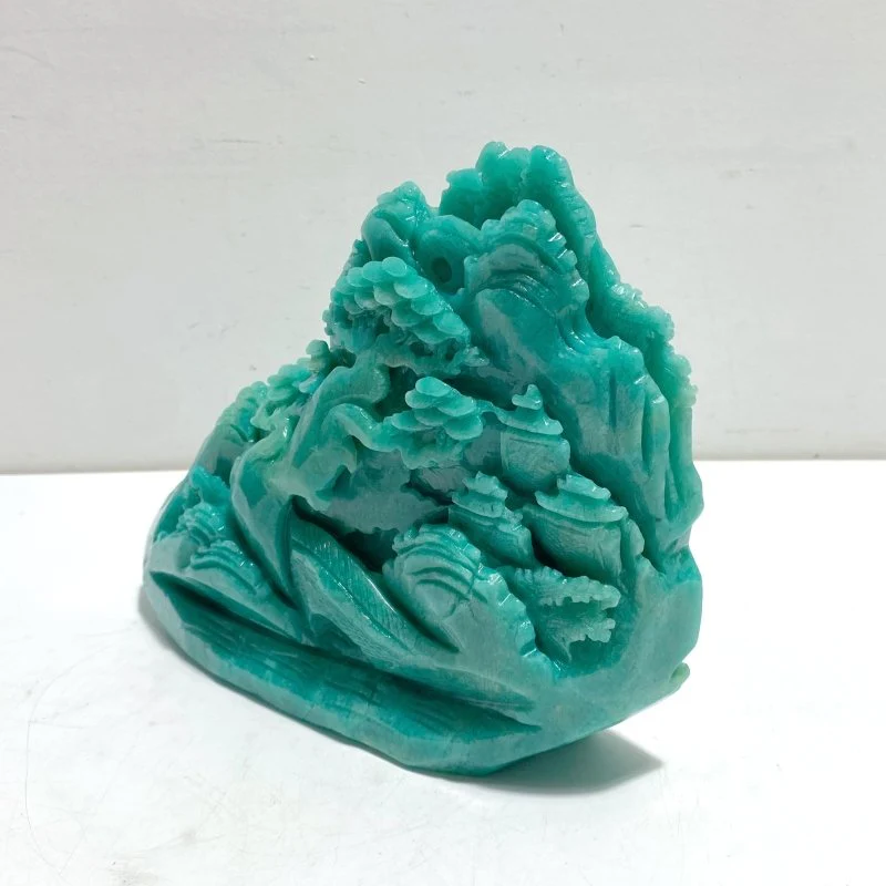 Unique Amazonite Landscape Pavilion Carving #6 - Image 3