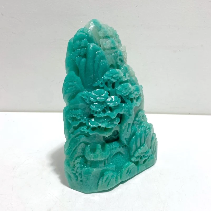 Unique Amazonite Landscape Pavilion Carving #7 - Image 2