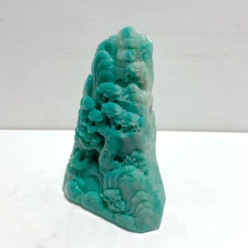 Unique Amazonite Landscape Pavilion Carving #7 - Image 3