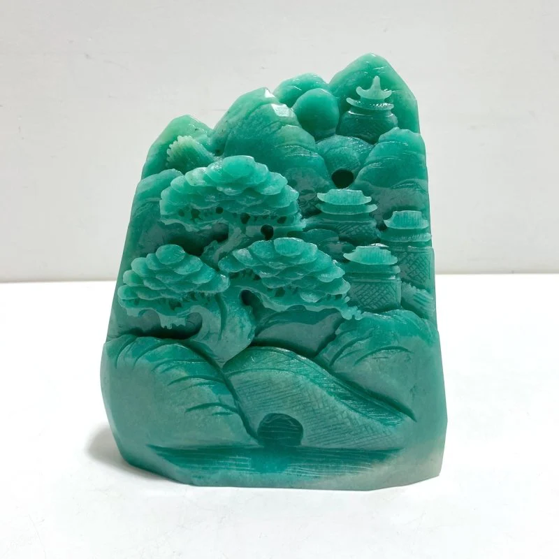 Unique Amazonite Landscape Pavilion Carving #8