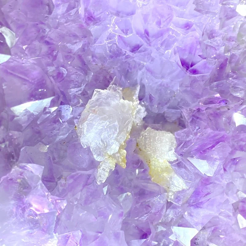 Unique Amethyst Mixed Geode Agate Calcite Dinosaur Egg Home Decor With Stand - Image 4