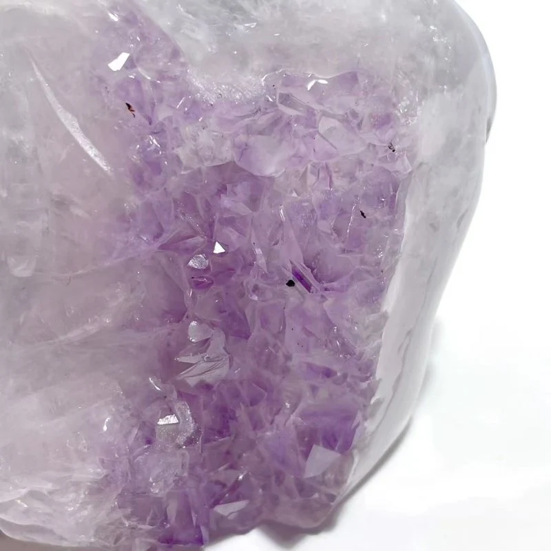 Unique Amethyst Mixed Geode Agate Druzy Elephant Animal Carving #A08 - Image 4