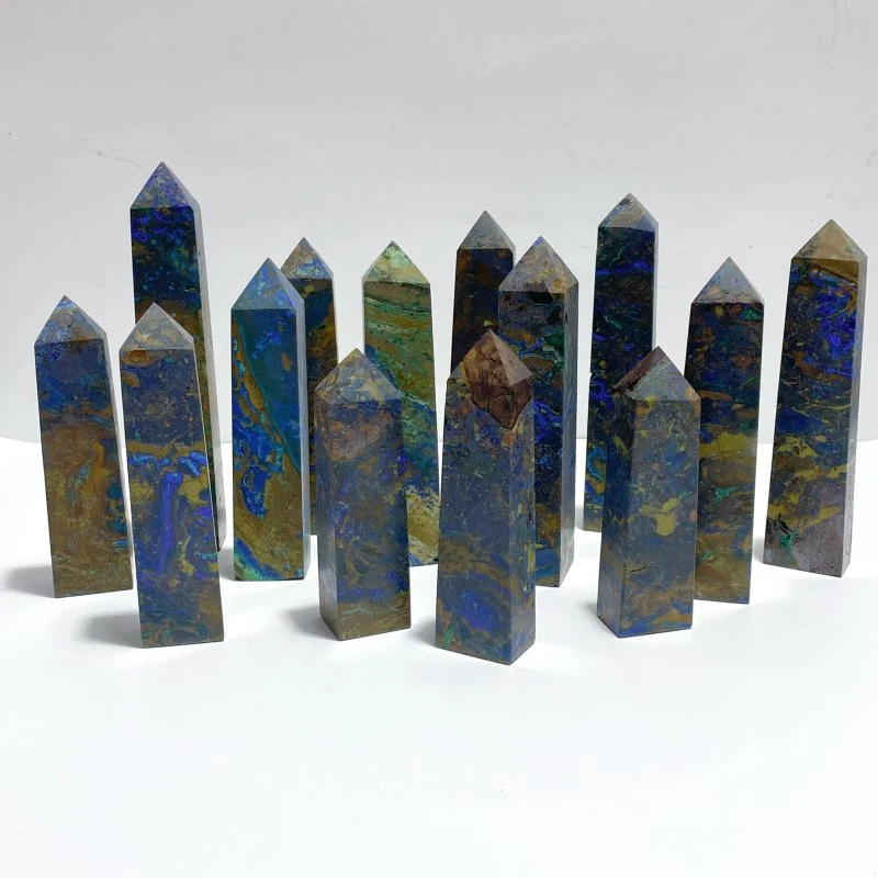 14 Pieces Unique Azurite Tower Point