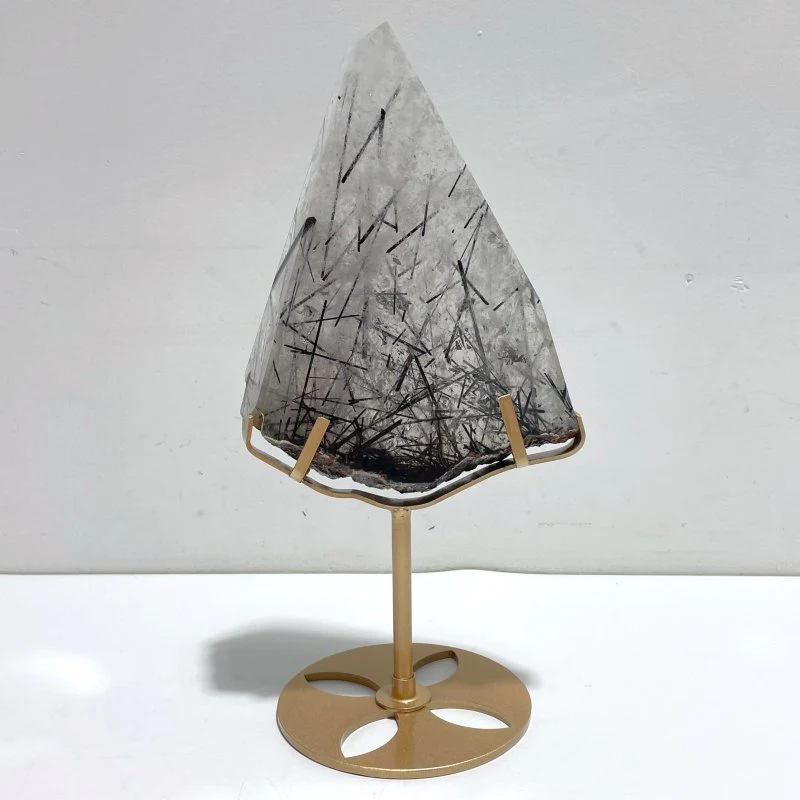 Unique Black Tourmaline Slab With Stand #3