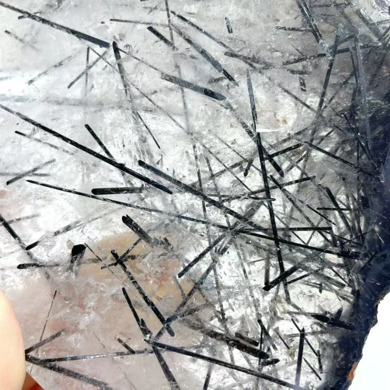 Unique Black Tourmaline Slab With Stand #3 - Image 4