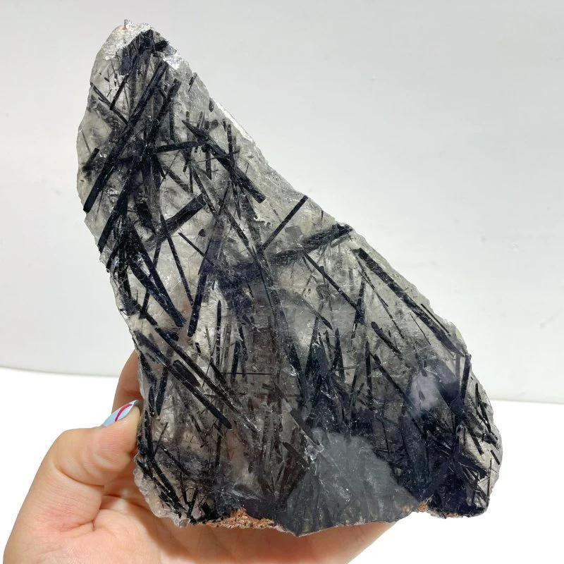 Unique Black Tourmaline Slab With Stand #1 - Image 4