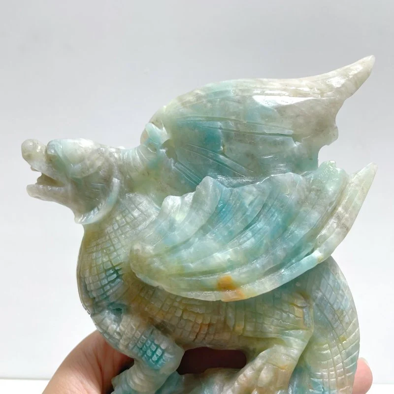Unique Caribbean Calcite Flying Dragon Carving - Image 5