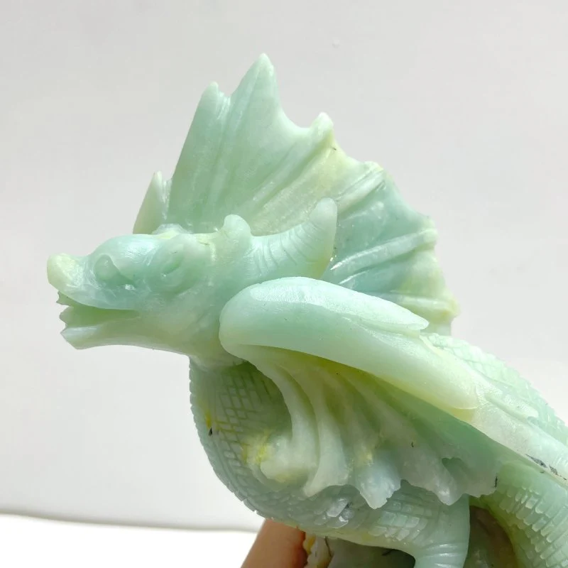 Unique Caribbean Calcite Flying Dragon Castle Carving - Image 3