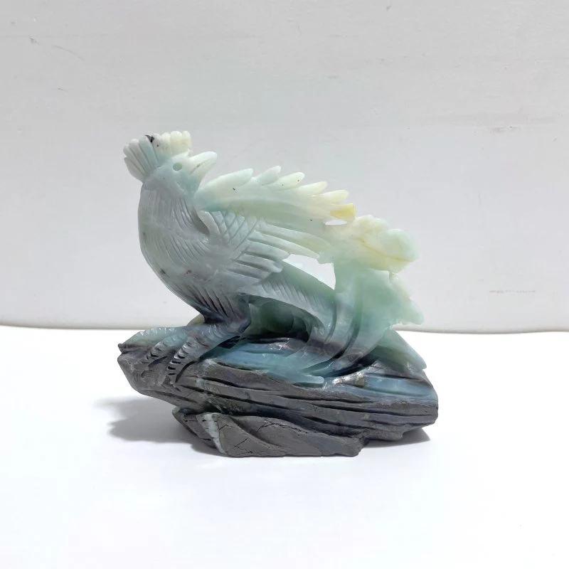 Unique Caribbean Calcite Mixed Pyrite Birds&Flower Carving - Image 3